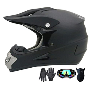 VIRTUE Youth Kids Dirt Bike Helmet ATV Motocross DOT Off-Road Street Helmet Goggles Gloves Full Face Protective Helmet NO 218 L