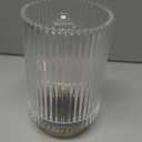 Battery Operated Lamp, Cordless Table Lamp with Timer, Desk Bedside Lamps with LED Warm Light, Glass Small Table Lamp for Bedroom, Bathroom, Living Room, Home Decor - Transparent