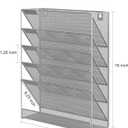 EasyPAG 5 Tier Wall File Holder, Mesh Hanging Folder Organizer with Classify Label, Versatile Desk File Holder, Vertical Wall Mounted Mail Organizer for Office Home Cubicle, Silver