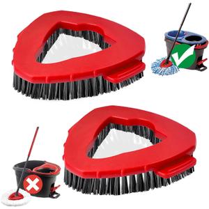 Scrub Brush, 2 Pcs Spin Mop Scrub Brush Head Compatible RinseClean 2-Tank System, Hard Bristle Cleaning Brush for Bathroom, Kitchen, Tub and Tile (Not Fit EasyWring 1-Tank)