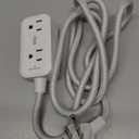 KMC 2-Outlet Mini Surge Protector Power Strip, 1 USB-C & 2 USB-A Ports, 245J Surge Protection, 5ft Braided Cord, 3-Prong Low-Profile Flat Plug, UL/ETL Certified, White