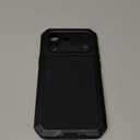 Armor Metal Case for iPhone 17 Pro Max with Tempered Glass Screen Protector, Heavy Duty Military Grade, Shockproof Dustproof Water Resistant Camera Protection Silicone Back Full Body Case Black