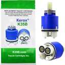 Kerox K35B 35 mm Faucet Cartridge Replacement - Single Lever OEM Faucet Part, Fits American Standard 7038, La Torre & Delta Faucets