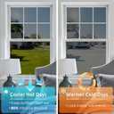 rabbitgoo One Way Privacy Window Film Window Tint for Home with Tools, UV Blocking Heat Control Static Cling No Glue, Daytime Privacy See Out Not in, 35.4 in X 6.5 Feet, Black Silver