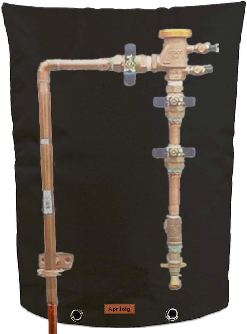 Backflow Insulated Cover, Outdoor Pipe Covers Winter Freeze Protection, Insulation Cover Pouch for Water Sprinkler Valve,Well Pump,PVB,Irrigation Valve Backflow Preventer (16"W x 20"H, Black)