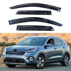 IG Window Visor Compatible with Kia NIRO 2017-2022, in-Channel Rain Guard Side Vent Deflector, 2017 2018 2019 2020 2021 2022