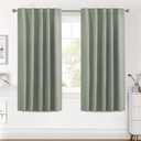 H.VERSAILTEX Blackout Curtains Thermal Insulated Window Treatment Panels Room Darkening Blackout Drapes for Living Room Back Tab/Rod Pocket Bedroom Draperies (2 Panels, Light Sage, 42 x 63 Inch)