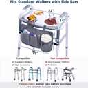 BAGSFY Clear Walker Tray Table with Cup Holder & Storage Bag Non-Slip Food Tray, Fits Standard Folding Walkers with Side Bars, Walker Accessories for Seniors, Supports Up to 10 lbs