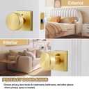 coolnews Gold Door Knobs Interior, Privacy Door Knob with Lock, Heavy Duty Square Modern Door Handle for Bedroom Bathroom, Satin Brass