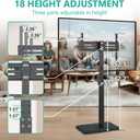 WALI Floor TV Stand with Power Outlet, Tall TV Stand Mount for 32-75 inch TV up to 110 lbs, Swivel and Height Adjustable TV Stands with Wood Base for Bedroom, Living Room(TVDVD-7P), Black