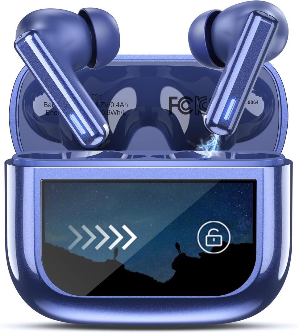 Wireless Earbuds Bluetooth Headphones, Ear Buds with Touch Screen, ANC ENC Noise Cancelling Transparency Mode, 40H Stereo Deep Bass, IPX7 Waterproof, Clear Calls, 5 EQ for iOS Android (Dark Blue) Wireless Earbuds Bluetooth Headphones, Ear Buds with Touch Screen, ANC ENC Noise Cancelling Transparency Mode, 40H Stereo Deep Bass, IPX7 Waterproof, Clear Calls, 5 EQ for iOS Android (Dark Blue)