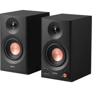 Edifier MR3 Studio Monitor Speaker, VGP2025 Award, 36 W, Bluetooth 5.4, Room Correction, High Resolution Dedicated App, TRS Balance/RCA/AUX Input, 0.14 inch (3.5 mm) / Headphone Jack Output, 52 Hz - 40 kHz, For Studios/Composing/Music/Movies Watching MDF, High Sound Quality, Black