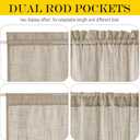 2 x NICETOWN Privacy Sidelight Curtain Short - 40 inches Length Semitransparent Faux Linen Privacy with Enough Light French Door Panel Curtain with Tie Back (Taupe, Sold Individually, 30 inches Wide)