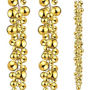 2 Pcs Christmas Ball Garland 6 ft Ball Ornaments Christmas Bulb Garland Xmas Tree Bauble Decorations for Party Supplies Indoor Outdoor Home Office Decoration Accessories(Gold)