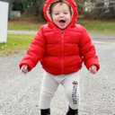 BFUSTYLE Toddler Winter Coats Hooded Infants Fleece Jacket Thickened Jacket for Baby Girls Boys 1-5T (Red)