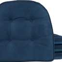 Klear Vu Omega Non-Slip Chair Cushions, Assembled in USA, U-Shaped Skid-Proof Seat Pads for Dining Room, Kitchen, Office, 15"x16", 4 Pack, Linear Indigo Blue 4 Count