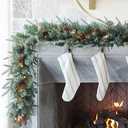 Amazon.com: Somikis 9FT Christmas Garland, Battery Operated Pre-Lit Xmas Garland, w/LED Lights and Realistic Arctic Spruce Pine Cones, for Mantle Stair Railing Indoor Outdoor : Home & Kitchen
