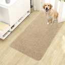 OLANLY Dog Door Mat for Muddy Paws 40x24, Absorbs Moisture and Dirt, Absorbent Non-Slip Washable Doormat, Quick Dry Chenille Mud Mat for Dogs, Entry Indoor Entryway Carpet for Inside Floor, Beige