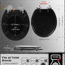 Angol Shiold Black Round Resin Toilet Seat Soft Close Quick Release Metal Zinc Alloy Hinge Easy to Install also Easy to Clean, Decorative Acrylic Seats (17 Inch, Black Starlight Glitter)