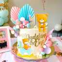 LaVenty Gender Reveal Cake Toppers Boy or Girl Cake Decoration Teddy Bear Cake Decoration Baby Shower Party Decoration