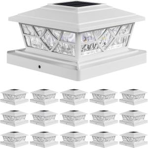 APONUO Solar Post Cap Lights 4x4 5x5 6x6, IP64 Waterproof, 16 Pack