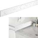 Reallnaive 36" x 4" Marble Vanity Sidesplash Pure White Bathroom Vanity Backsplash Engineered Stone Side Splash for Bathroom Sink Home Decoration, 38.2"L x 6.4"W