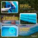 Toysical Inflatable Pool for Kids and Adults with Pump - 118 x 72 x 22 - More Durable Than Other Blow up Pools for Adults - Includes Patches (Blue)