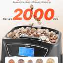 VEVOR Upgraded Coin Counter & Sorter, Coin Sorter and Wrapper Machine with Intuitive Display, Change Counter for USD Coins 1 5 10 25 $1, Sorts up to 300 Coins/Min, with 5 Coin Tubes and 5 Trays