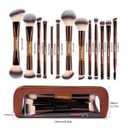 MAANGE 13 Pcs Foundation Makeup Brush Set With Bag, Make up Brushes, Double-End Multi Functional Makeup Brushes, Professional Face Brush Set Tools For Liquid Powder Concealer Cream Blush (Coffee)