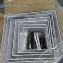 6Pcs Buffet Risers with Mini Sign and Maker, Acrylic Food Risers for Buffet Table, White Food Display Stands for Party, Collectibles Jewelry Display Stand, Acrylic Boxes Nesting Risers(10",9",8",7",6",5")