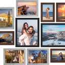 upsimples 10 Pack Picture Frames Collage Wall Decor for Mounting or Tabletop Display, Photo Gallery Frame Set for Family, Multi Sizes Including 8x10, 5x7, 4x6, Black Gray Brown
