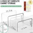 Clear Cabinet Organizer, Shelf Organizer Set of 2 for Kitchen Pantry Organizers and Storage, Display Cabinet Shelf Room Decor Countertop Desk Shelves, Patented Spice Organization for Cabinet