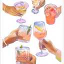 Retro Trend Green Cocktail Poster Art Printing College Style Art Aesthetics Youth Bar Cart Decoration Poster Canvas Wall Art Prints for Wall Decor Room Decor Bedroom Decor Gifts12x18inch Unframed, Pack of 2 