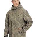 BANTREK Men's Winter Ski Jacket Water Resistant Warm Snow Coat Windproof Insulated Snowboard Rain Jackets with Hood (Camo Army Green,Medium)
