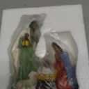 Thyle African Americans Nativity Set Indoor Decor for Christmas Black Nativity Scene LED Black Jesus Figurine Table Decor Mary Joseph Baby Jesus in Manger Religious Gifts