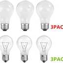 3pack Frosted & 3pack Transparent 100 Watt Incandescent Light Bulbs, A19 Shatter Resistant Rough Service Light Bulb (6pack)