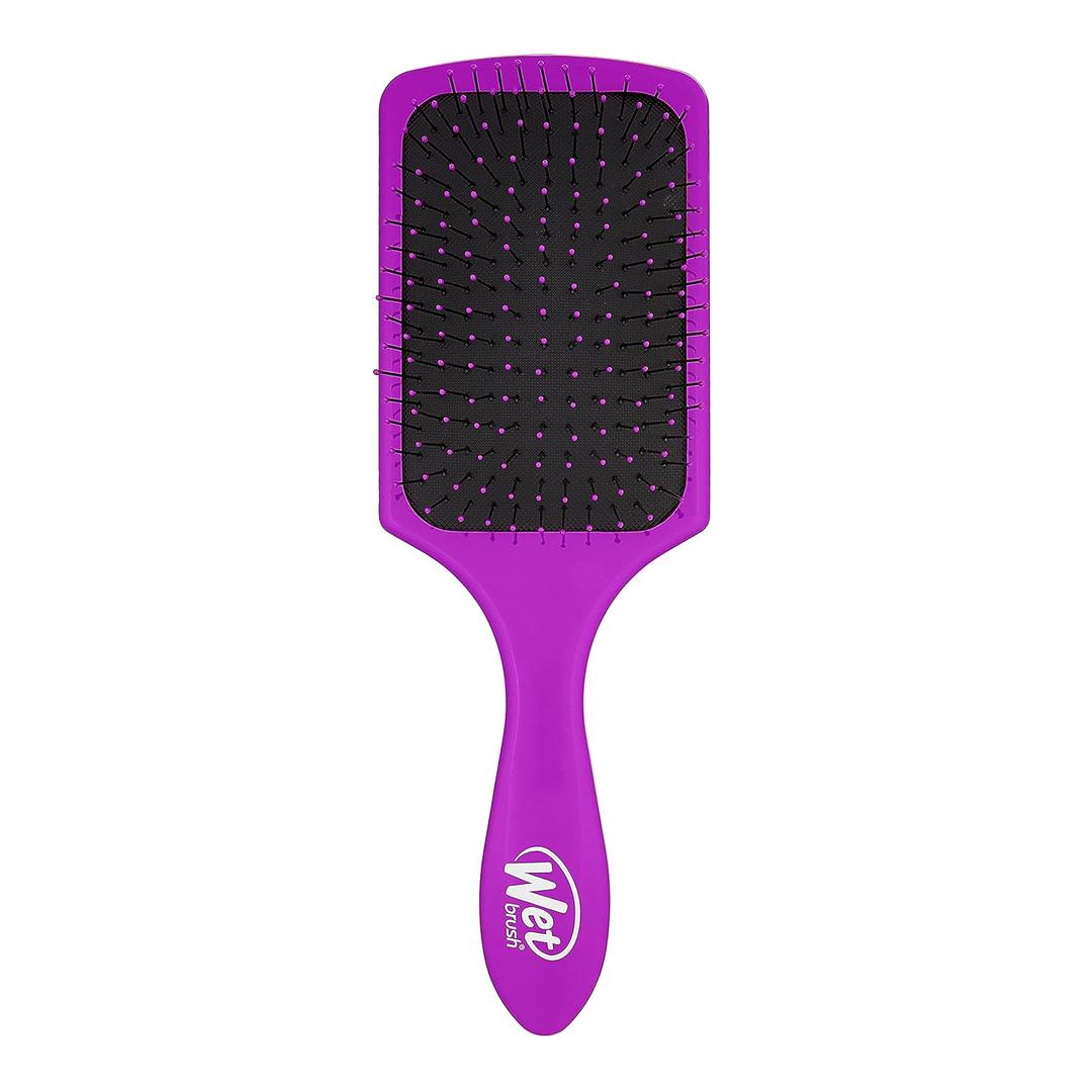 Wet Brush Paddle Detangler Hair Brush, Purple, Ultra-Soft IntelliFlex Bristles with AquaVent Design, Great For Treatment & Mask Application, Women, Men, Wet, Dry and Damaged Hair (1 Count (Pack of 1)