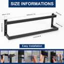 NearMoon Bathroom Towel Bar, Towel Rod Holder, Square Shelf Rack Hanging Towel for Bath, Thicken SUS304 Stainless Steel Towel Rack Wall Mounted-2-Tier Bath Accessories (24 Inch, Matte Black)