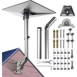 Starlink Gen 3 Mount - Adjustable 360 Rotatable Stainless Steel Wall/Roof/Pole Mounting Kit with Pipe Adapter & Extendable Pole, Compatible with V3 Starlink Standard Dish for Home, RV, Marine