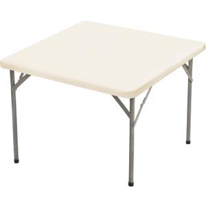 BDDC 34" x 34" Square Fitted Table Cover - Stretchy Spandex Ivory Table Cloth, Washable & Wrinkle-Resistant Tablecloth for Tables, Indoor/Outdoor Picnics, Patios & Events
