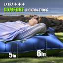 Myxslop Sleeping Pad, Ultralight Inflatable Sleeping Pad for Camping with Pillow & Pump, Air Mattress Super Portable, Great for Camping Gear, Hiking, Side or Lounging Sleeper (Blue), Single
