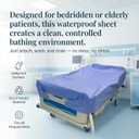Patient Washing Sheet with Drainage Hose - Waterproof Bed Pad & Portable In-Bed Shower Bathing Kit for Bedridden, Elderly & Disabled - Reusable Medical Basin & Caregiver Aid