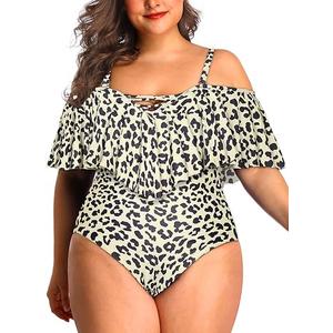 Daci Women Plus Size One Piece Swimsuits Tummy Control Ruffle Off Shoulder Bathing Suits (Black) 
18 Plus