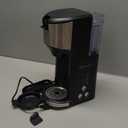 Amazon Basics Single Serve Coffee Maker K-Cup, 14 Oz, Black & Stainless Steel Machine, 5.98"D x 9.44"W x 14.17"H