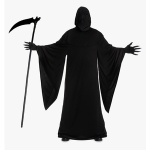 Morph Grim Reaper Costume For Men - Adult Grim Reaper Robe - Spooky Halloween Outfit - Dark Cloak For Parties, Large