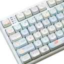 Mao Height Cat Shape Theme keycaps PBT keycaps Customized keycap Set Suitable for 61/87/104/108 Cherry MX Switch and Other Mechanical Keyboards (Blue)