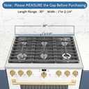 30" Slide-in Range Rear Filler Kit W10113901A with 2pcs Silicone Stove Gap Covers, Cooktop Trim Kit Between Stove and Backsplash for Whirlpool & Most Brand, 316 Stainless Steel (Black)