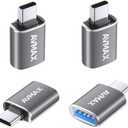 AVMAX USB C to USB Adapter 4 Pack,USBC Male to USB 3.0 Female OTG Adapter,Type C Male to A Female 3.0 OTG Adapter for Apple iPhone 16 15,Flash Thumb Drive,Mac,iPad,Samsung Galaxy