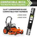 Set of 3 High-Lift Mulching Mower Blades 16.65" Replacement for Kubota K5583-34350, Fits 48" Deck Z723 Z724 Z412KW RCK48P Models, 1-1/8" Circle Center Hole