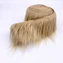 Ice Fabrics Craft Faux Fur Fabric Pre Cut Rolls - 2"x60" Fur Ribbon Mohair Fabric Strips - Super Soft and Fuzzy - Perfect for Crafts, Costumes & Decoration - Beige - 2x60